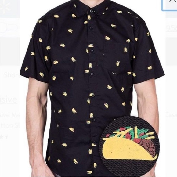 molokai Other - Molokai Taco Button Down Shirt Men’s XL • Black Novelty Print • 100% Cotton